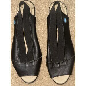 Cloud Footwear Black Leather Open Toed Slingback Shoe Size 42 or 9.5